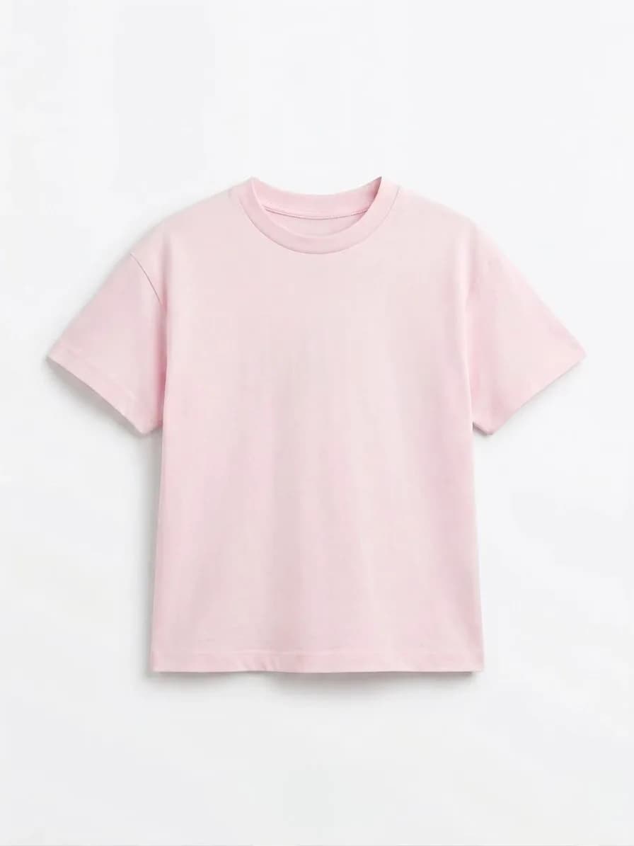 Pembe Kısa Kol Basic T-Shirt 
