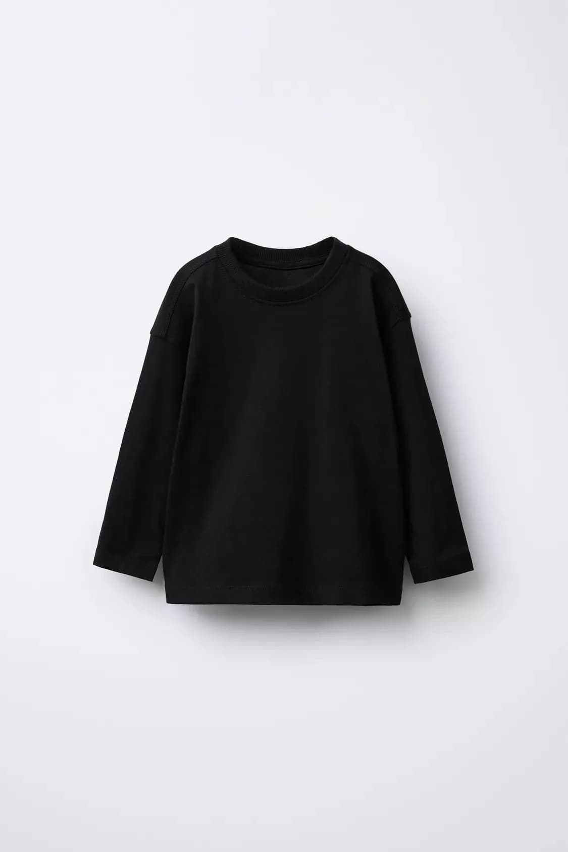 Siyah Uzun Kol Basic T-Shirt