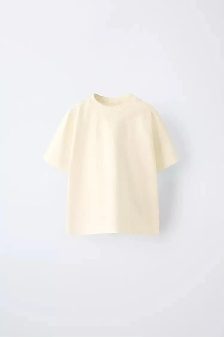 Bej Kısa Kol Basic T-Shirt 